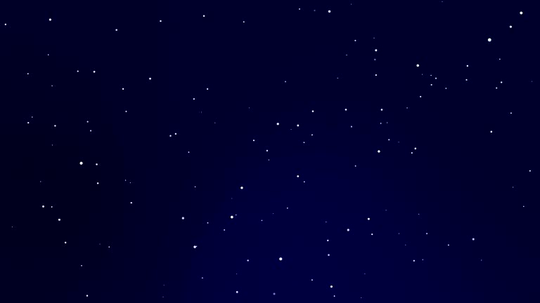 Animated stars on dark blue sky