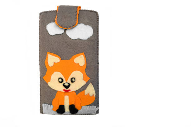 Handmade phone case made of felt. Fictional character - red fox.