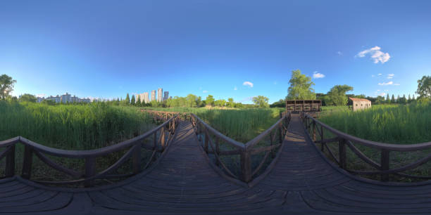 istock Full spherical 360 degrees panorama view, Forest and Park 360 image, VR AR content 1158201867