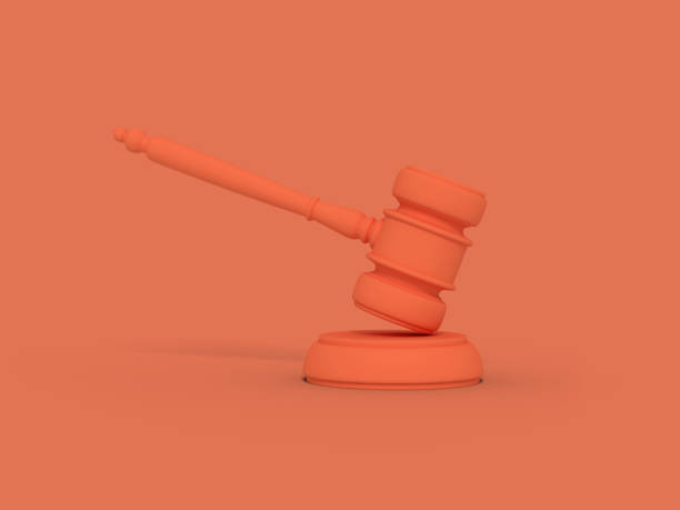 istock Cartoon Judge's gavel. Illustration on color background. 3D-rendering. 1158202441