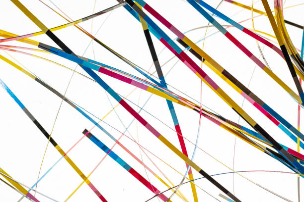 Colorful paper residues after cutting in the printing process