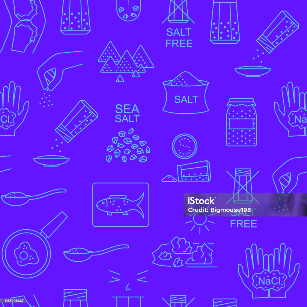 Add Salt Sign Salt Signs Thin Line Seamless Pattern Background Vector Stock ...
