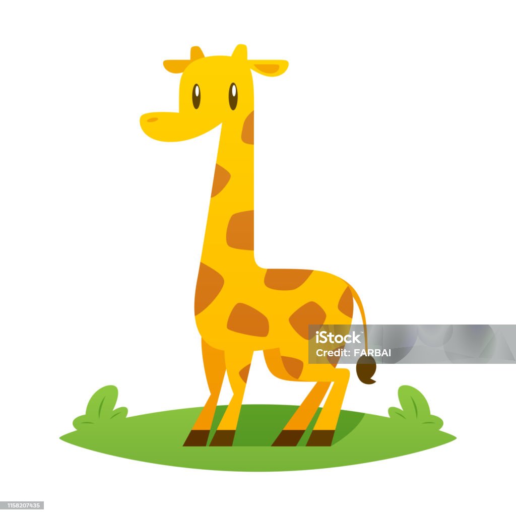 Vetores de Ilustração Isolada Do Vetor Do Giraffe Dos Desenhos Animados