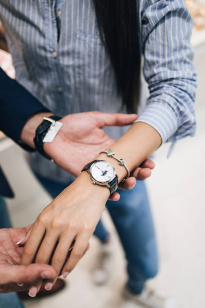 istock Middle age couple in jewelry store 1158207451