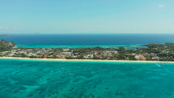 istock Boracay island with white sandy beach, Philippines 1158208042