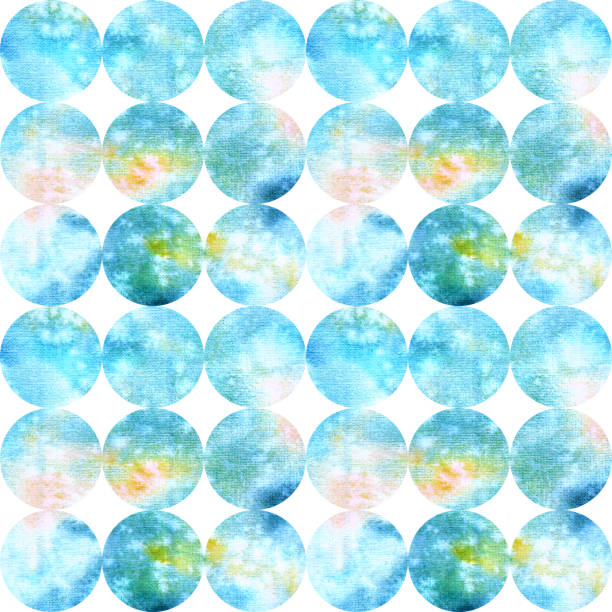 istock Seamless pattern of polka dots. The polka dot pattern. Watercolor pattern. Blue, turquoise, green, orange, yellow. Circle. Isolated. 1158209133