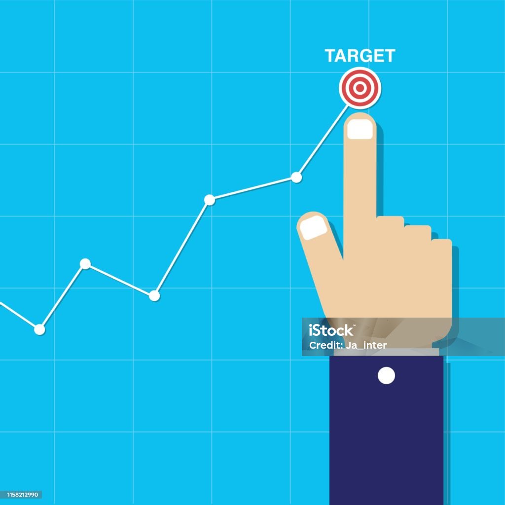 Reaching Target Graph Reach Target Stock Illustration - Download Image Now - Achievement ...