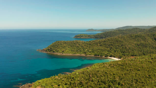 istock tropical island with blue lagoon 1158213580