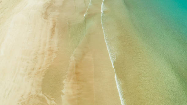 istock Ocean with waves and yellow beach 1158213915