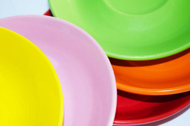 istock Dishes of different colors placed informally 1158215441