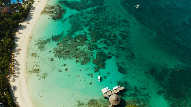 istock Boracay island with white sandy beach, Philippines 1158215452