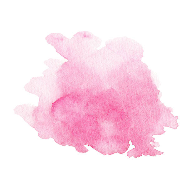 istock Hand drawn abstract watercolor pink splashing on white background. 1158218204