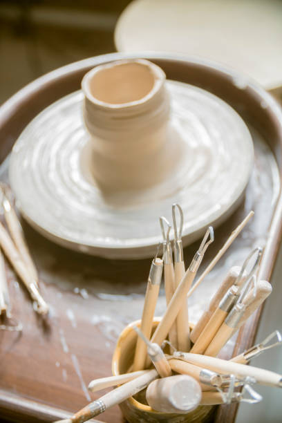 istock close-up of clay and pottery tools for modeling 1158218389