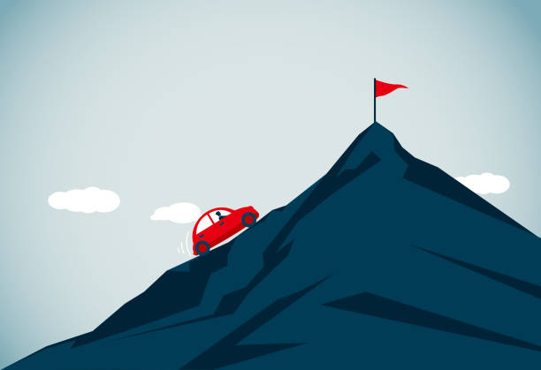 ilustrações de stock, clip art, desenhos animados e ícones de conquering adversity - colina acima