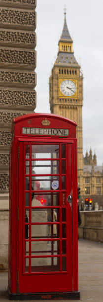 bellissima torre del big ben nel mezzo di londra - telephone booth telephone panoramic red foto e immagini stock