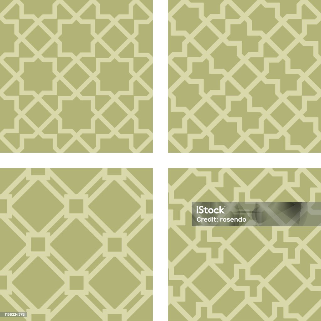 Arabic Line 2d Seamless Arabic Line Art Textures In Soft Colors Stock Illustration ...