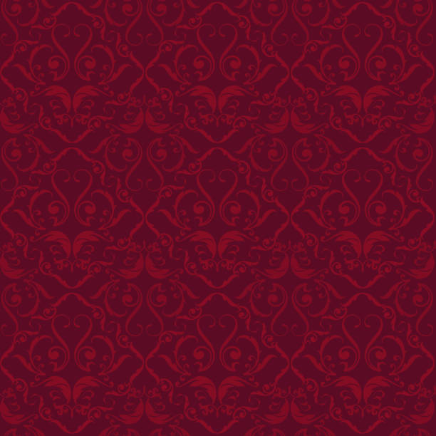 czerwony aksamit rozkwita bez szwu. prosty styl. - red background red velvet textile stock illustrations