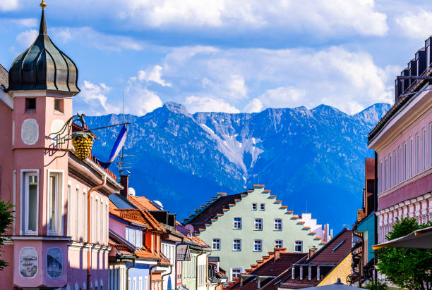 old town murnau old town of murnau am staffelsee - bavaria murnau photos stock pictures, royalty-free photos & images