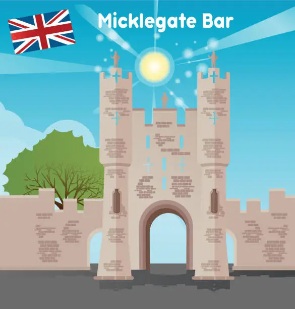 Vector illustration of Micklegate Bar