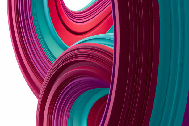 istock 3d abstract liquid twisted shape wavy background, Iridescent neon digital art 1158231975