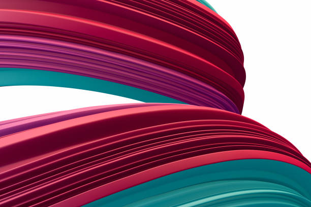 istock 3d abstract liquid twisted shape wavy background, Iridescent neon digital art 1158232023