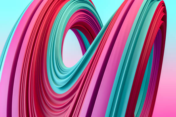 istock 3d abstract liquid twisted shape wavy background, Iridescent neon digital art 1158232738