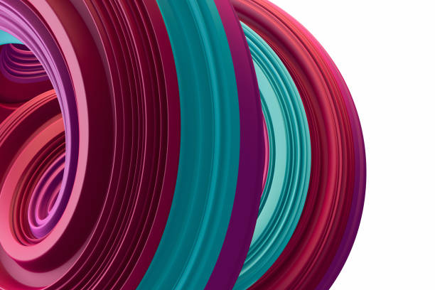 istock 3d abstract liquid twisted shape wavy background, Iridescent neon digital art 1158233157