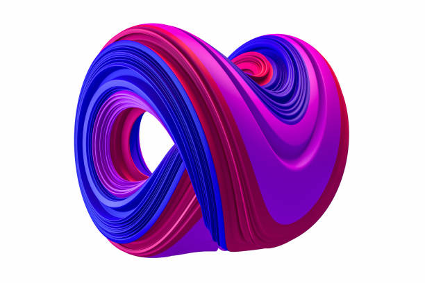 istock 3d abstract liquid twisted shape wavy background, Iridescent neon digital art 1158233277