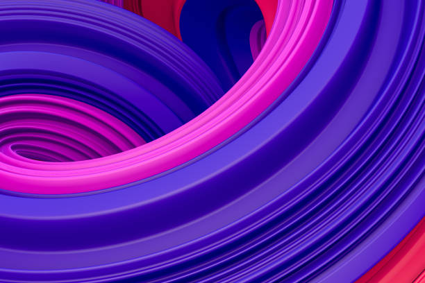 istock 3d abstract liquid twisted shape wavy background, Iridescent neon digital art 1158233361