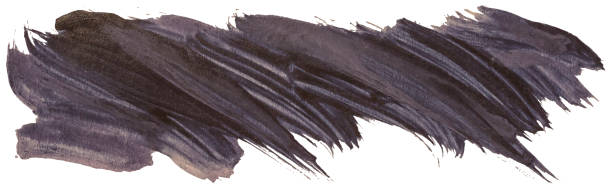 istock Hand drawn isolated black acrylic paintbrush stripes with dirty violet color eps 10 vector illustration. 1158235657