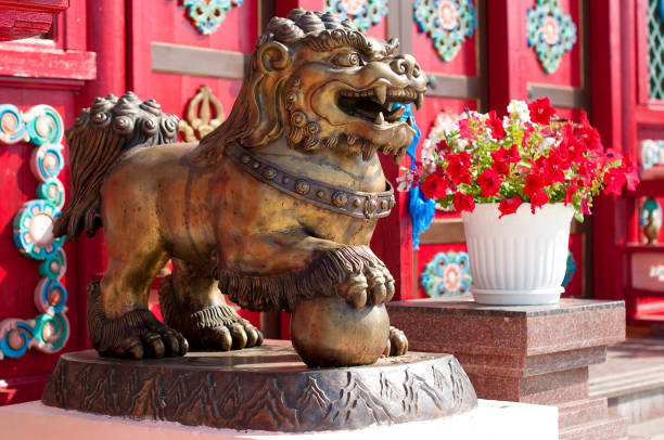 istock Ivolginsky datsan, snow lion, Buryatia. 1158237249