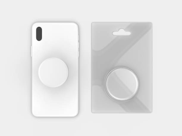 istock Blank smart phone pop socket stand and holder for branding. 3d rendering illustration. 1158239026