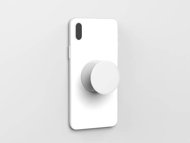 istock Blank smart phone pop socket stand and holder for branding. 3d rendering illustration. 1158239072