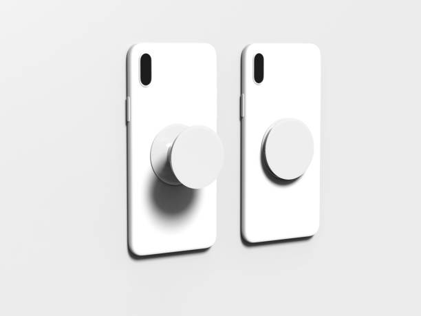 istock Blank smart phone pop socket stand and holder for branding. 3d rendering illustration. 1158239075
