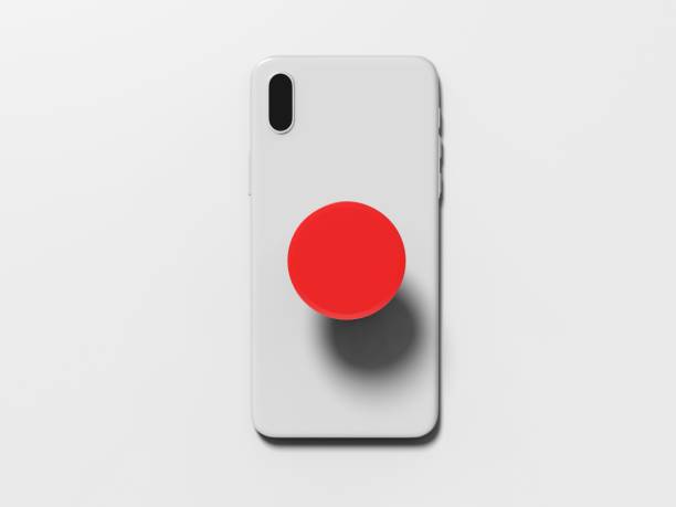 istock Blank smart phone pop socket stand and holder for branding. 3d rendering illustration. 1158239084