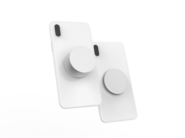 istock Blank smart phone pop socket stand and holder for branding. 3d rendering illustration. 1158239108