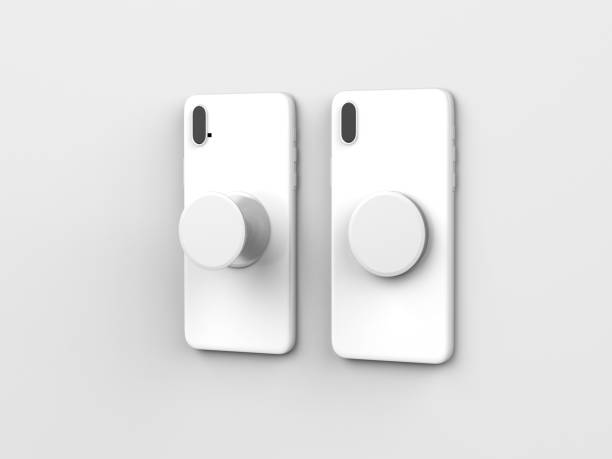 istock Blank smart phone pop socket stand and holder for branding. 3d rendering illustration. 1158239158
