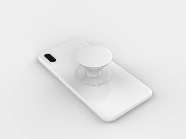 istock Blank smart phone pop socket stand and holder for branding. 3d rendering illustration. 1158239164