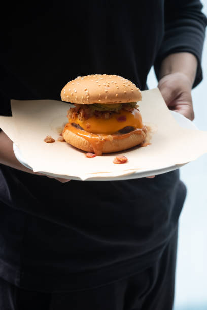 istock close up homemade  hamburger. (selective focus) 1158240020