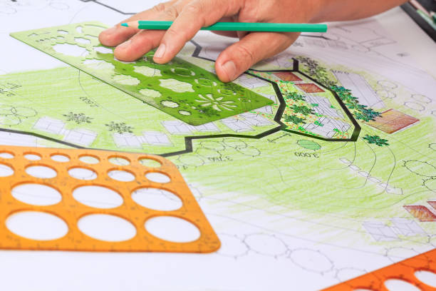 Landscape architecture design garden plan for housing development