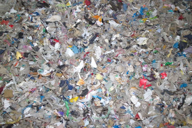 istock shredded waste dirty mixed plastic textiles and other 1158243406