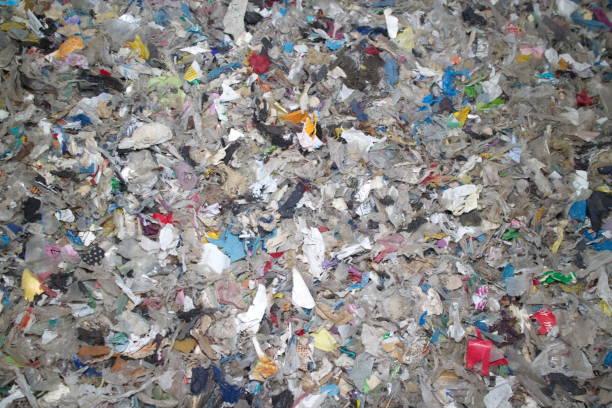 istock shredded waste dirty mixed plastic textiles and other 1158243489