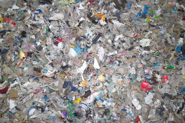 istock shredded waste dirty mixed plastic textiles and other 1158243490