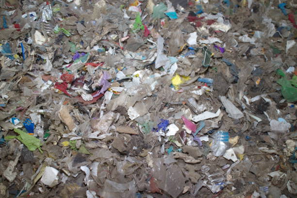 istock shredded waste dirty mixed plastic textiles and other 1158243659