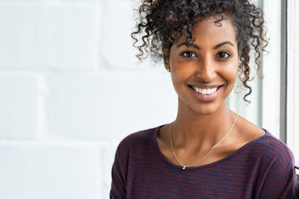Happy beautiful black woman