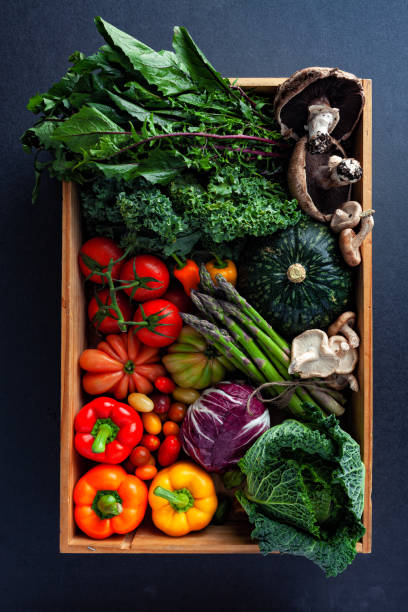 istock Vegetables in a wooden crate 1158248068