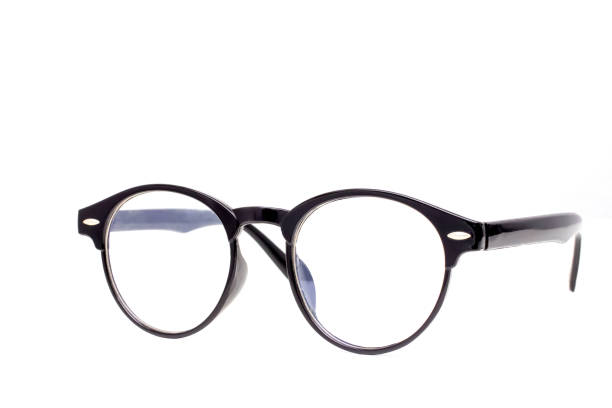 istock Vintage black eyeglasses isolated on white background 1158257897