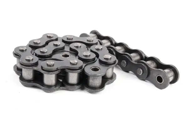 Roller chain isolated on a white background