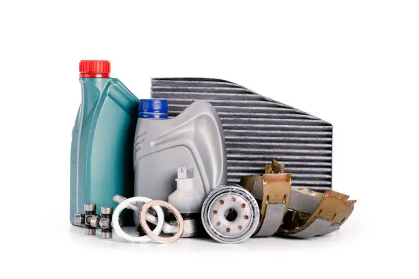 Various car parts necessary for vehicle service