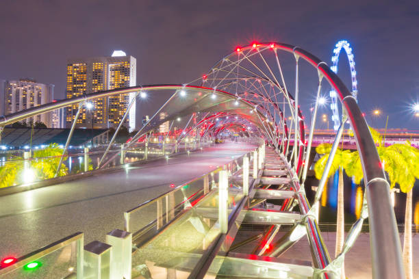 istock Helix bridge at night in Singapore. 1158274467